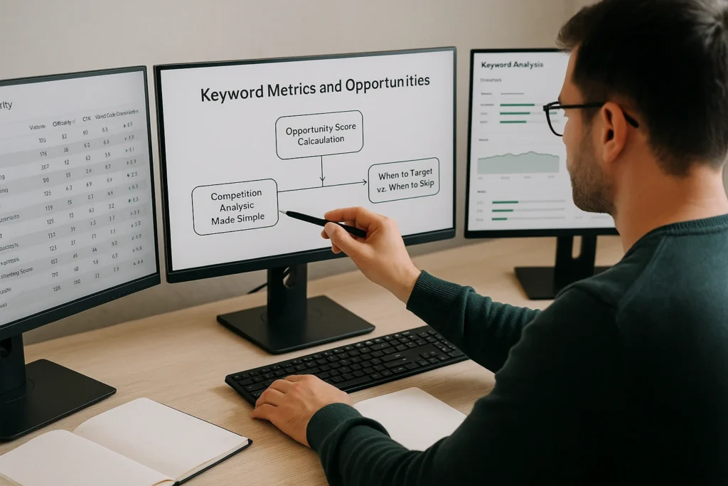 Analyzing keyword opportunities with competition and targeting methods